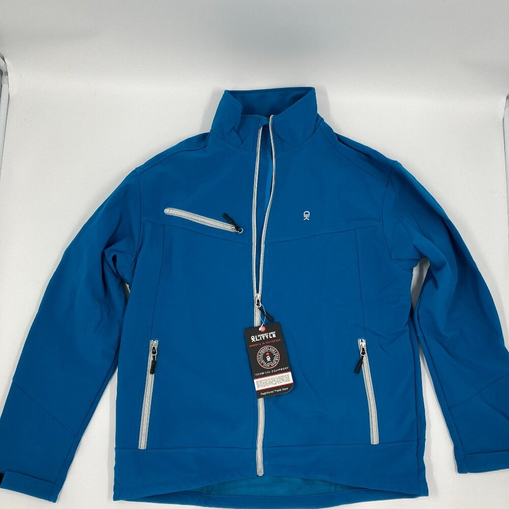 Little Donkey Andy Men's Blue Large Lightweight Full Zip Softshell Long-sleeved